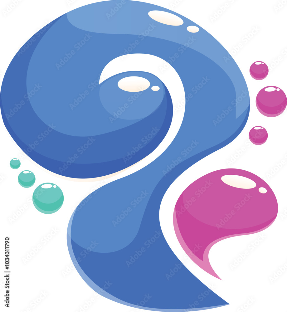 Abstract composition with blue and pink shapes creating a sense of movement Abstract composition with blue and pink shapes creating a sense of movement