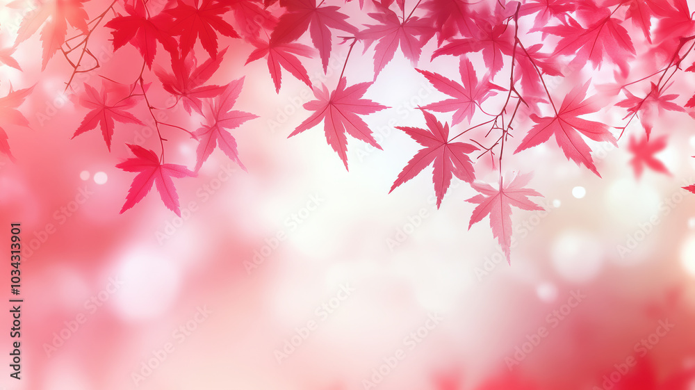 Vibrant red maple leaves in autumn light Vibrant red maple leaves in autumn light