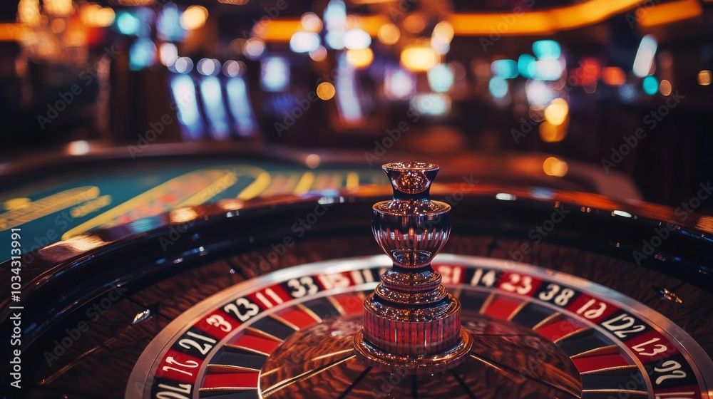 Close-up of a roulette ball with a blurred casino background, emphasizing the focus on game details and strategy. Close-up of a roulette ball with a blurred casino background, emphasizing the focus on game details and strategy.