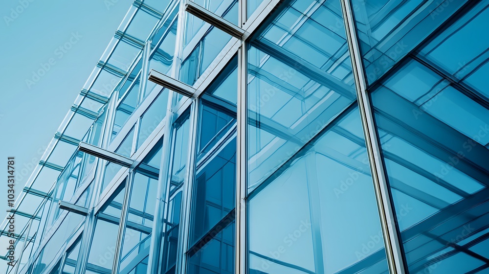 Modern Glass Facade with Geometric Patterns Modern Glass Facade with Geometric Patterns