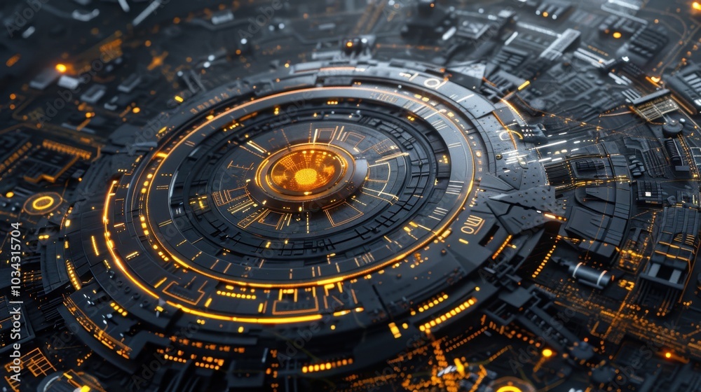 Obraz premium Abstract geometric pattern includes a circle background. The shapes are flat and decorative.