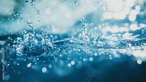 Wallpaper Mural Fresh bubbles beneath the surface of blue water, creating a natural background. --a Torontodigital.ca