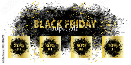 Black friday design and offers usefull for web, leaflets, stickers