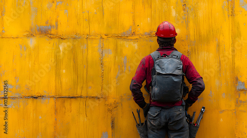 An African American Construction Worker Wearing a Safety Helmet on a Job Site. This Image Highlights the Strength and Determination of Workers in the Construction Industry, Showcasing Their Commitment