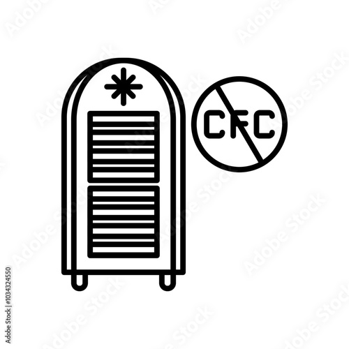 CFC Gas Outline Icon, Vector illustration