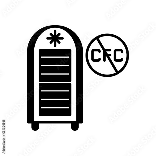 CFC Gas Glyph Icon, Vector illustration