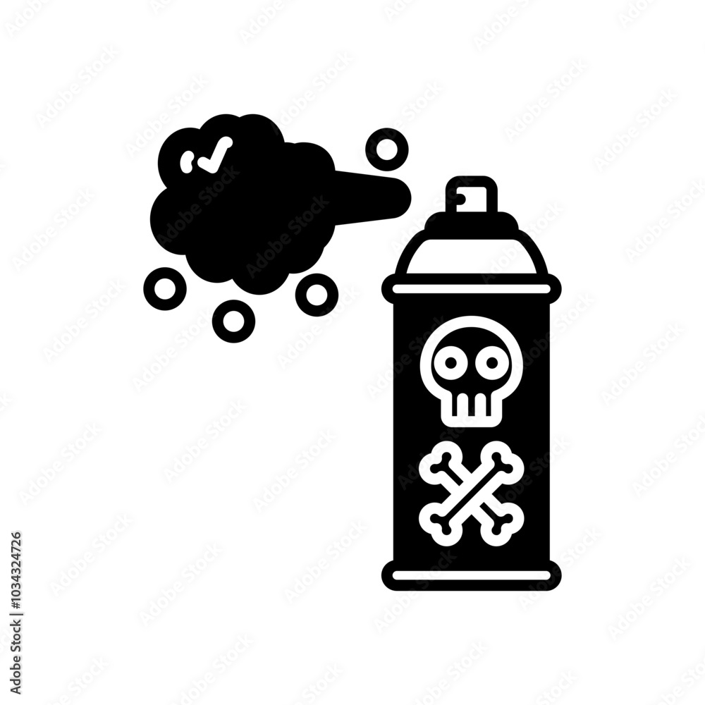Toxic Spray Glyph Icon, Vector illustration Toxic Spray Glyph Icon, Vector illustration