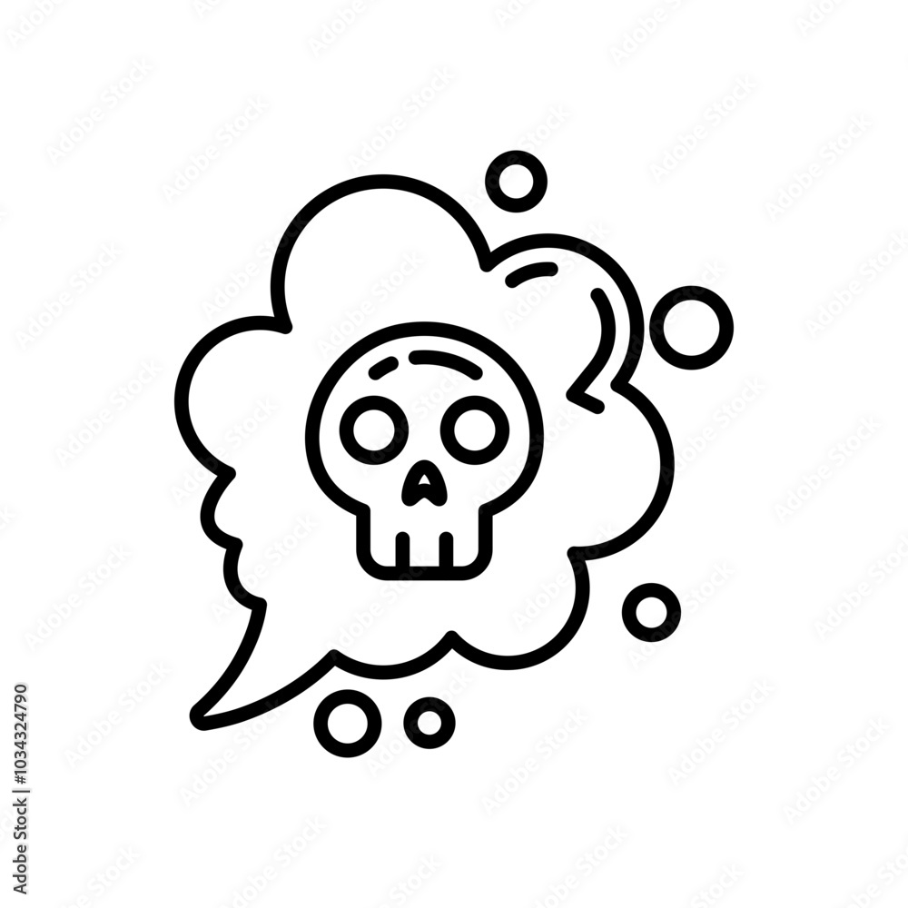 Fototapeta premium Poison Dust Outline Icon, Vector illustration