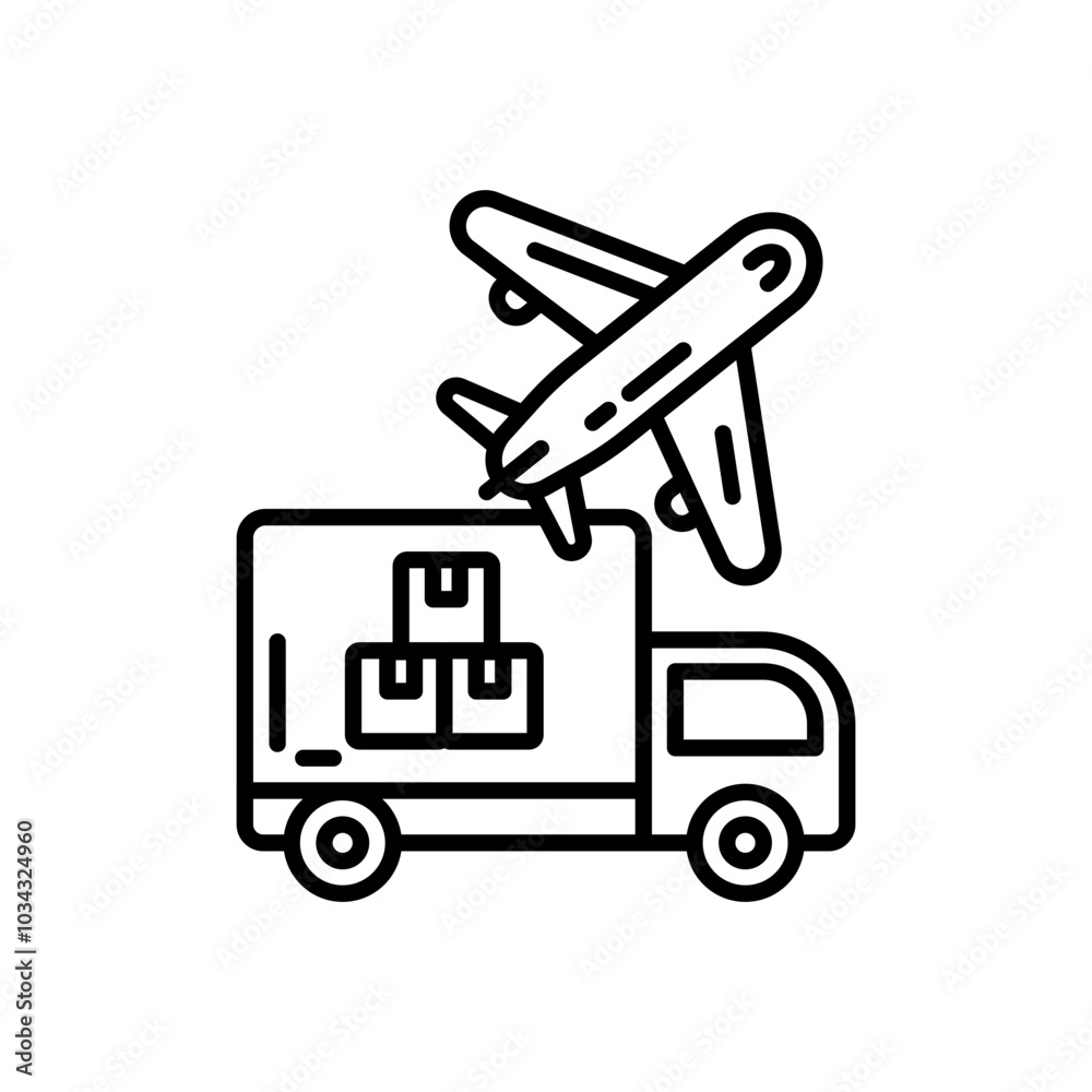 Transportation Sector Outline Icon, Vector illustration Transportation Sector Outline Icon, Vector illustration