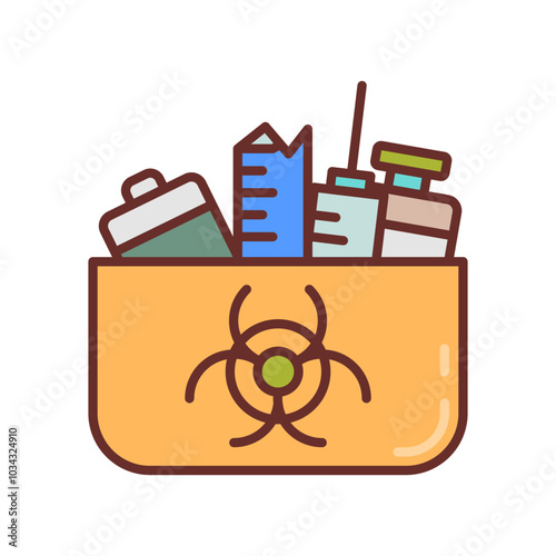Biological Waste Filled Icons , Vector illustration
