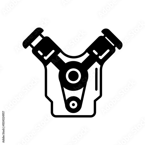 Foto Combustion Engines Glyph Icon, Vector illustration