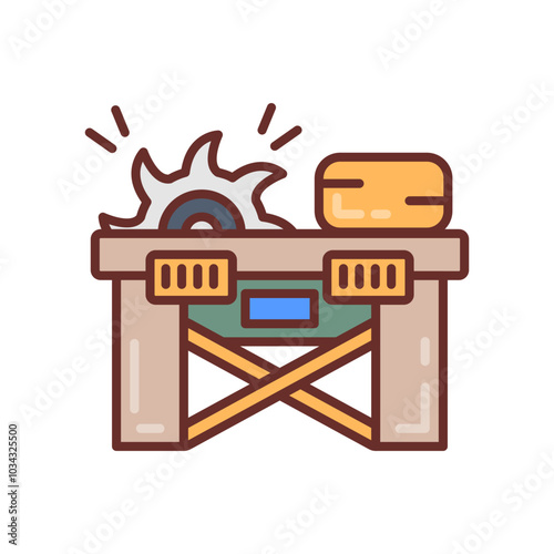 Lumber Mills Filled Icons , Vector illustration