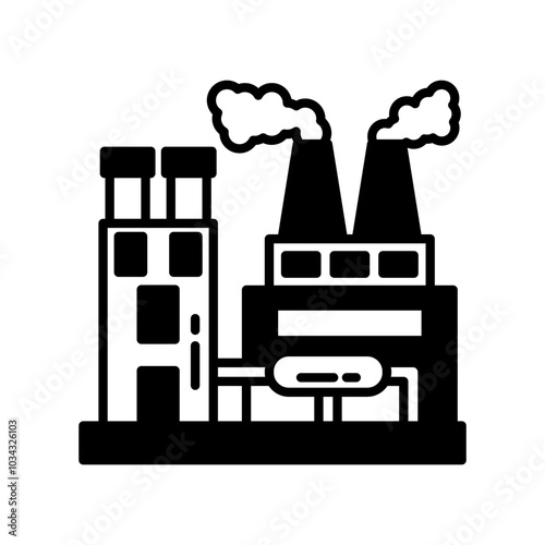 Asphalt Production Glyph Icon, Vector illustration