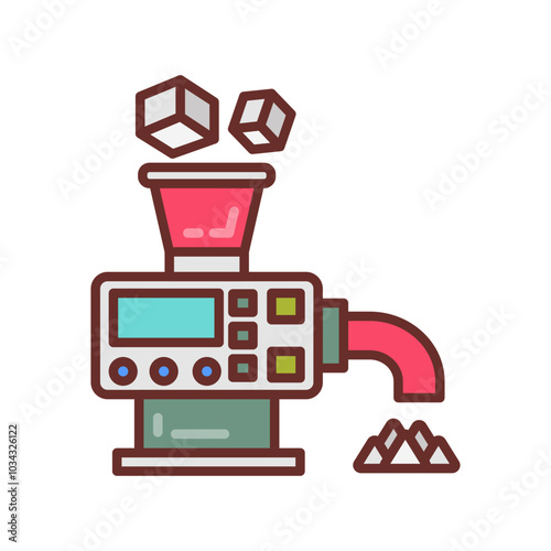 Rock Crushing Filled Icons , Vector illustration