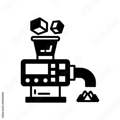 Rock Crushing Glyph Icon, Vector illustration