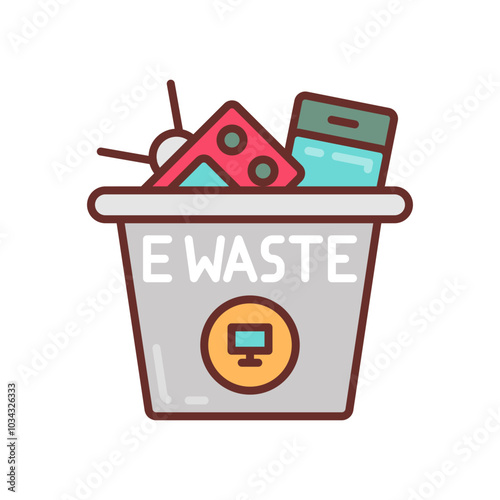 Electronic Waste Filled Icons , Vector illustration