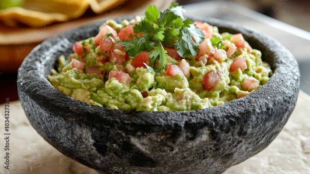 The national cuisine of Mexico: Guacamole with coriander. The national cuisine of Mexico: Guacamole with coriander.