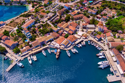 Aerial view of Fiskardo, Kefalonia photo