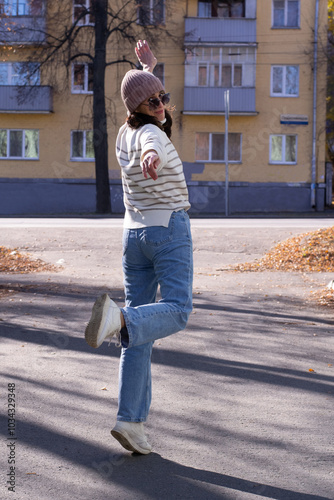 Woman walking on the street