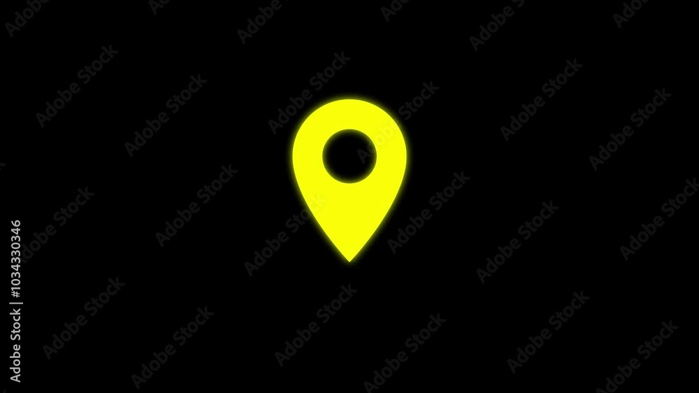 location icon animation, GPS icon and radio wave in gradient color background. location icon animation, GPS icon and radio wave in gradient color background.