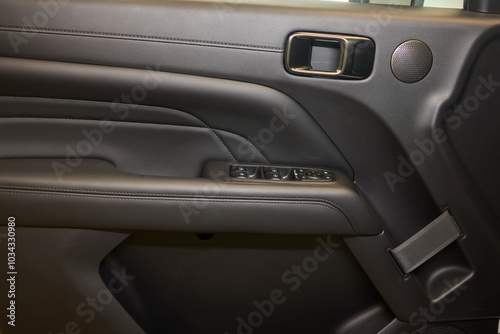 A car door with trim showcasing automotive design details