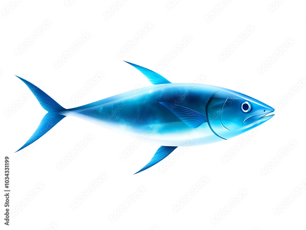 Blue fish illustration, Transparent background. Blue fish illustration, Transparent background.