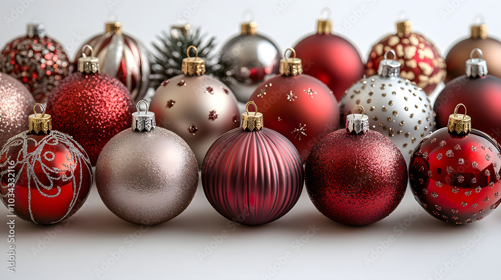 A Set of Christmas Ornaments, Each Featuring Unique Patterns and Designs. This Image Showcases the Variety and Creativity of Holiday Decorations, Perfect for Adding a Festive Touch to Any Christmas Tr A Set of Christmas Ornaments, Each Featuring Unique Patterns and Designs. This Image Showcases the Variety and Creativity of Holiday Decorations, Perfect for Adding a Festive Touch to Any Christmas Tr