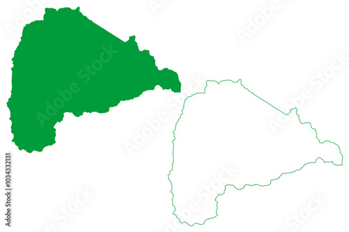 Sao Roque do Canaa municipality (Espírito Santo state, Municipalities of Brazil, Federative Republic of Brazil) map vector illustration, scribble sketch Sao Roque do Canaa map