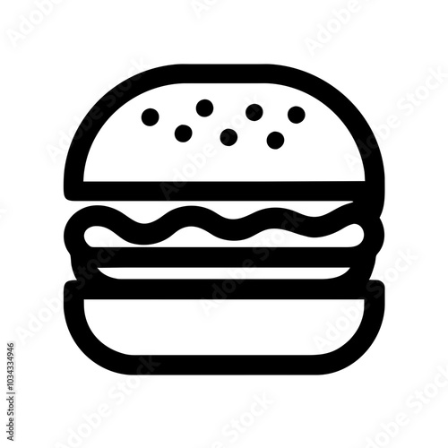 A Classic Hamburger Icon for Food Representation