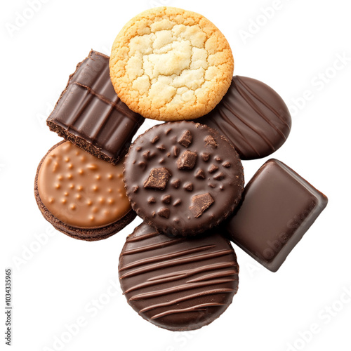 Chocolate Milk Cookies on transparent background