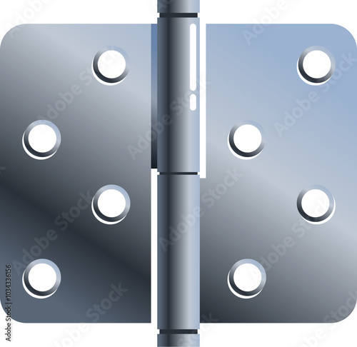 This realistic metal door hinge is a must have for any project needing a touch of industrial design.