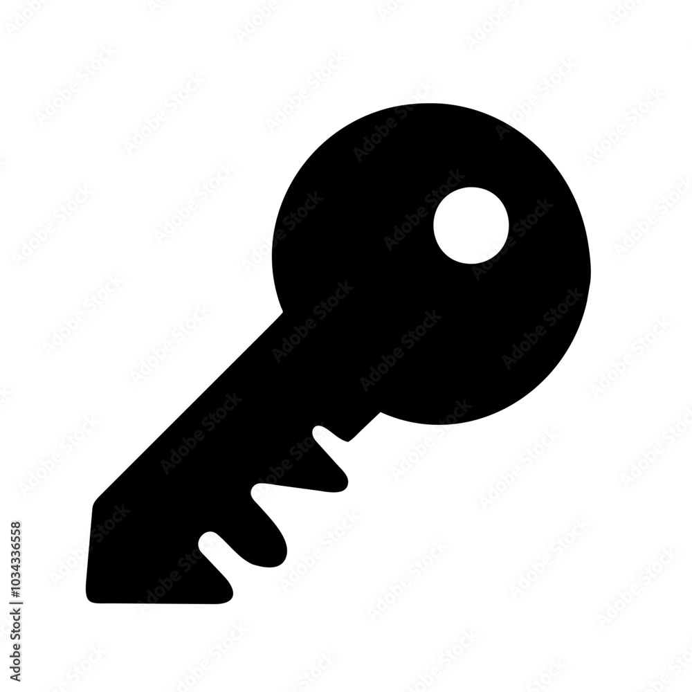 A Key Icon Symbolizing Security and Access A Key Icon Symbolizing Security and Access