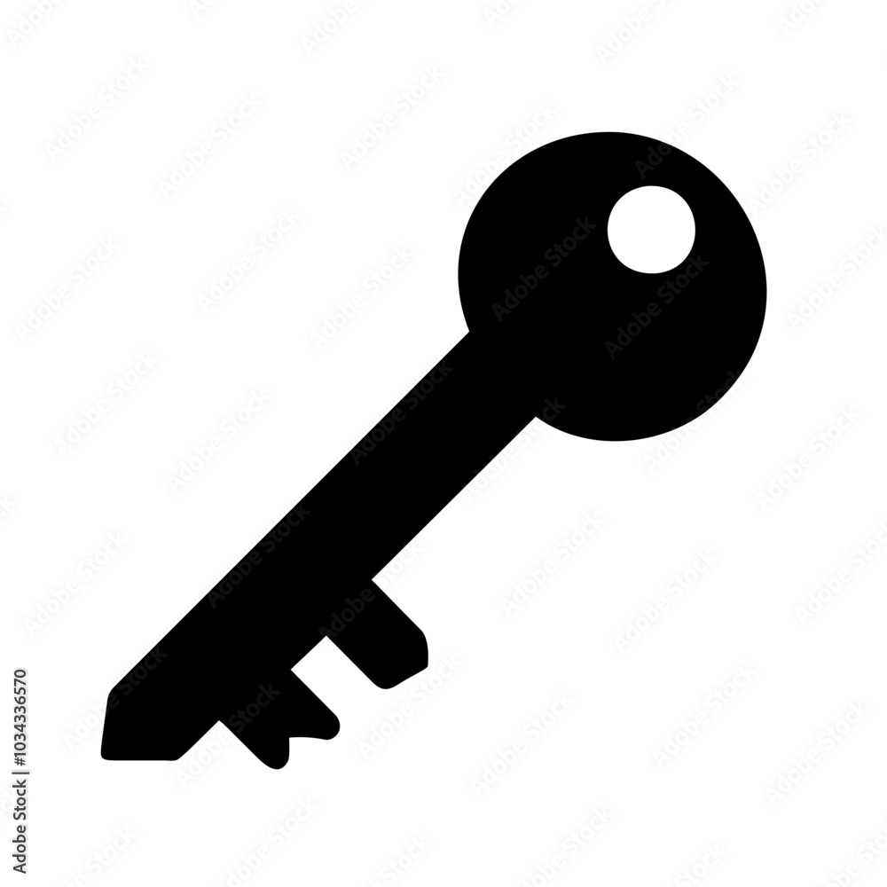 A Key Icon Symbolizing Security and Access A Key Icon Symbolizing Security and Access