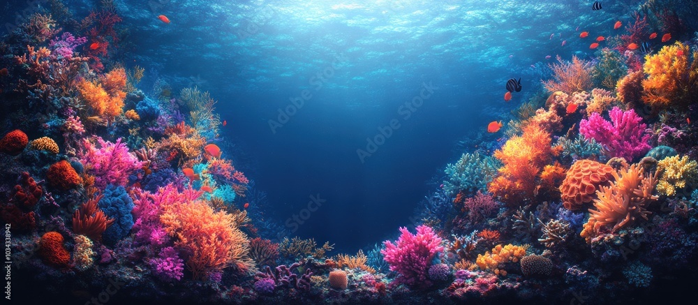 Naklejka premium Vibrant Underwater Coral Reef