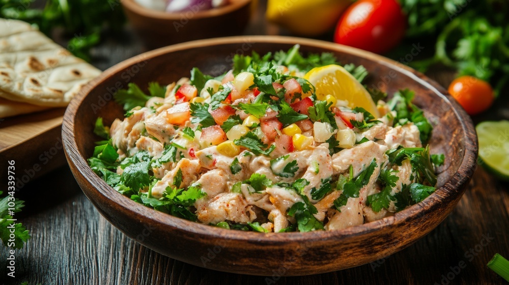 The national cuisine of Mexico: Mexican salad with chicken. The national cuisine of Mexico: Mexican salad with chicken.
