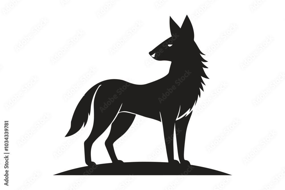 Fototapeta premium Coyote silhouette vector illustration, Coyote silhouette, Coyote Vector