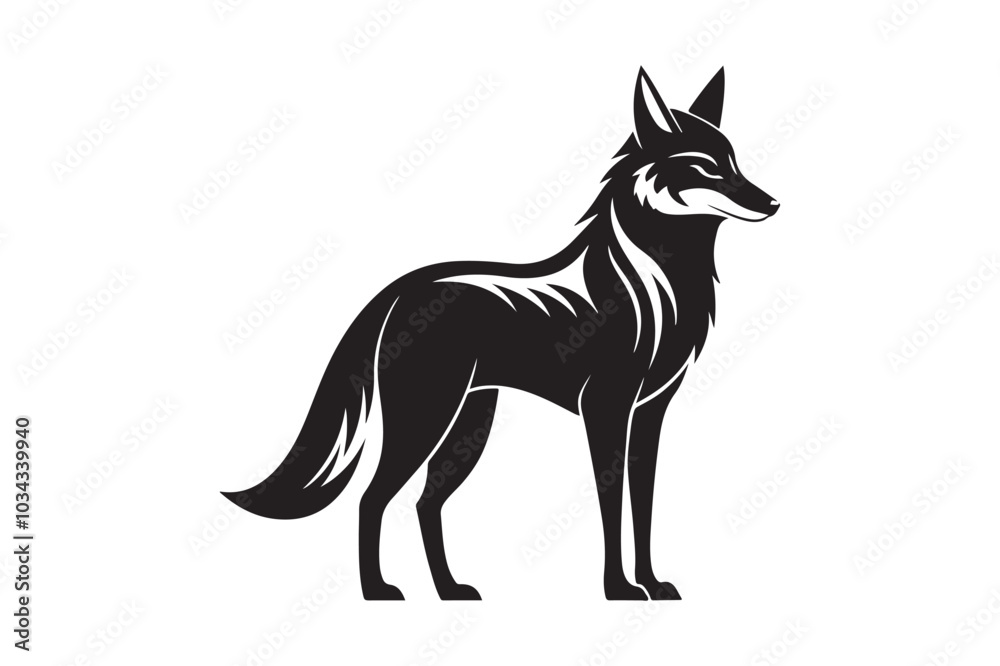 Coyote silhouette vector illustration, Coyote silhouette, Coyote Vector Coyote silhouette vector illustration, Coyote silhouette, Coyote Vector