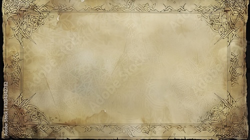 Aged parchment with a detailed Celtic knotwork border, perfect for adding a touch of antiquity to your design.