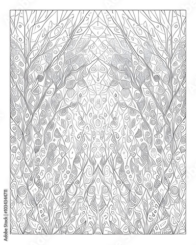 A black and white drawing of a design by the artist.