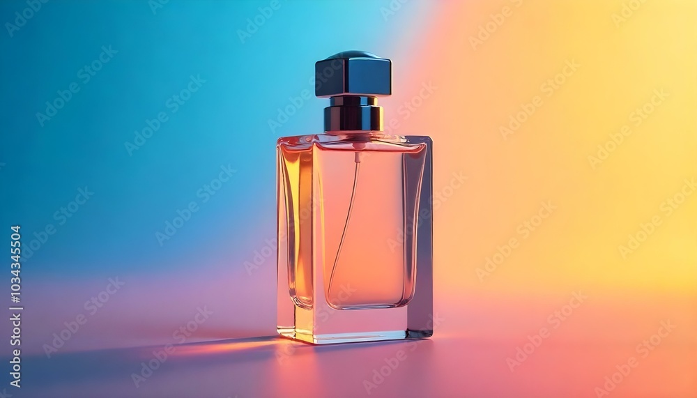 Elegant Perfume on a table with colourful lights Elegant Perfume on a table with colourful lights