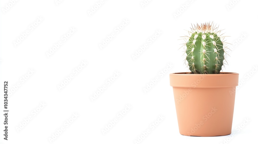Cactus in pot, white isolate background Cactus in pot, white isolate background