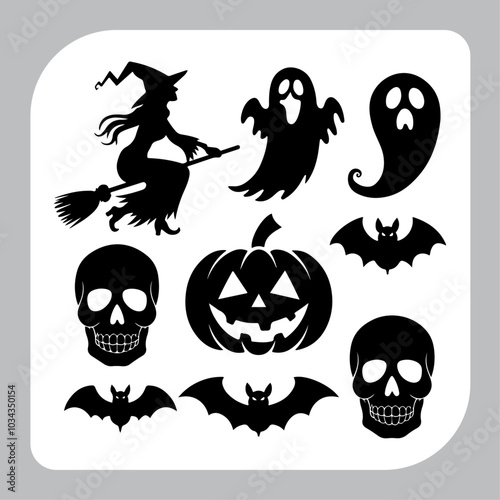 A white sign that says Halloween is on a white background.