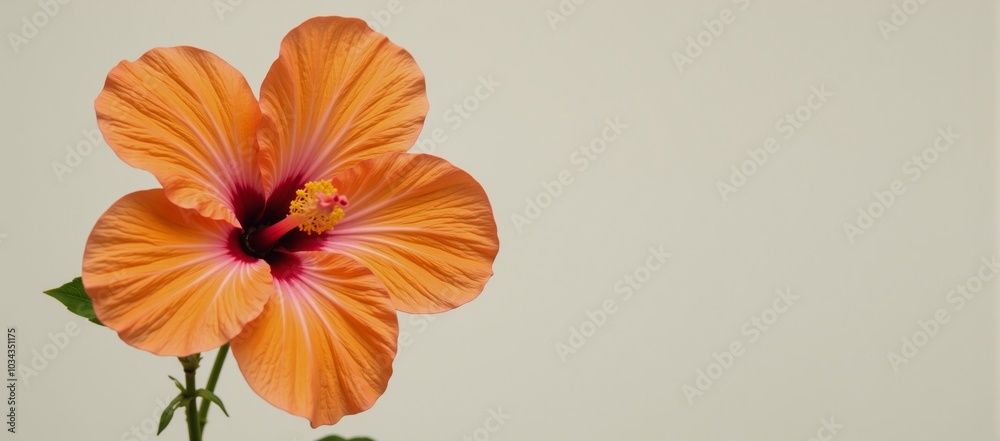 Obraz premium an orange-colored hibiscus flower against a blank background