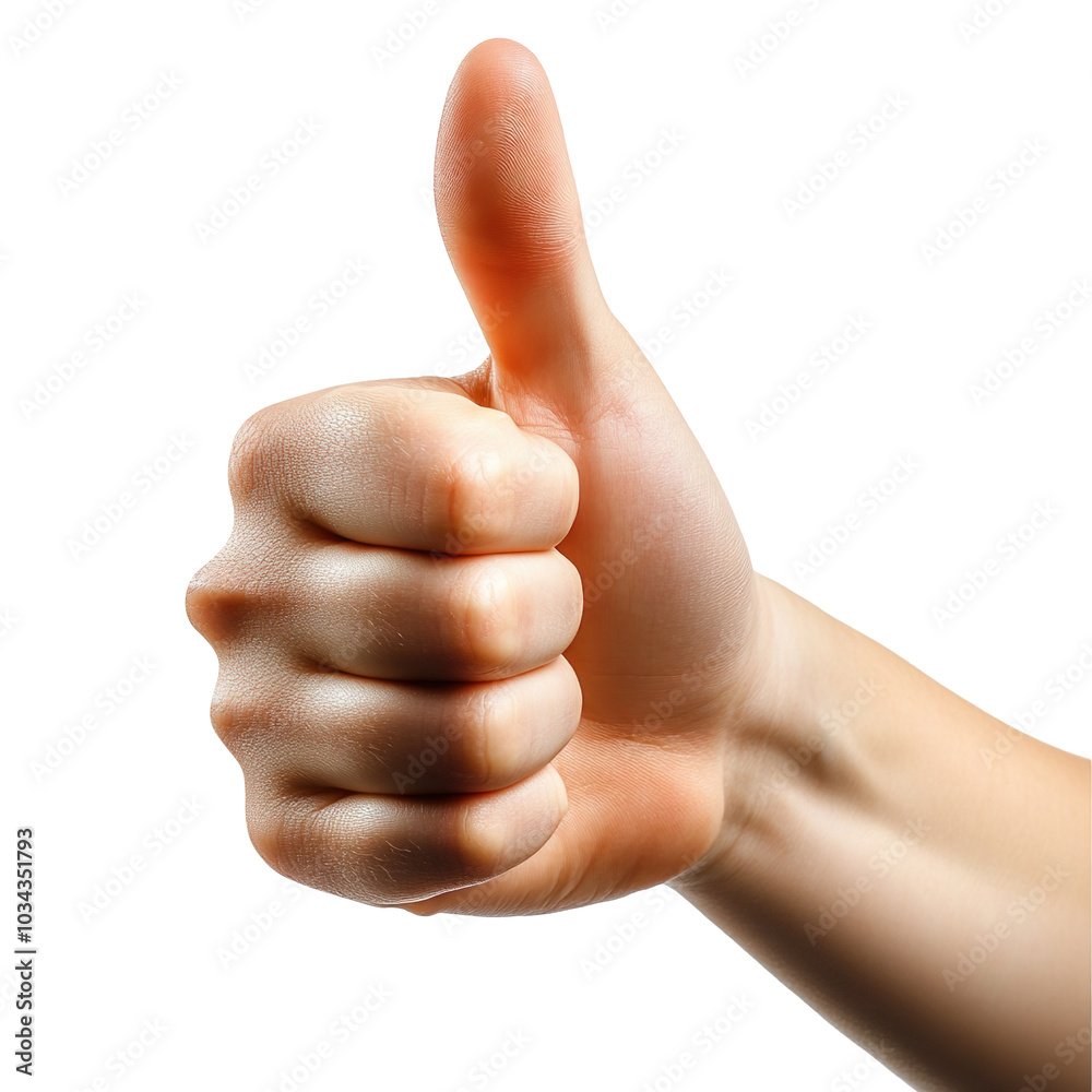 Hand with thumb up gesture isolated on transparent background Hand with thumb up gesture isolated on transparent background