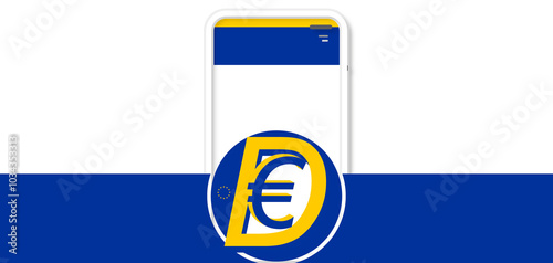 symbol of the Digital Euro ...