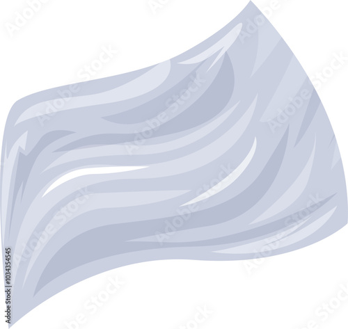 Illustration of a white cloth flowing in the wind