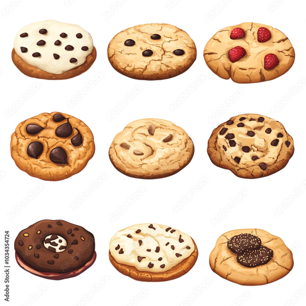 Cookies Vector Clipart on transparent background Cookies Vector Clipart on transparent background
