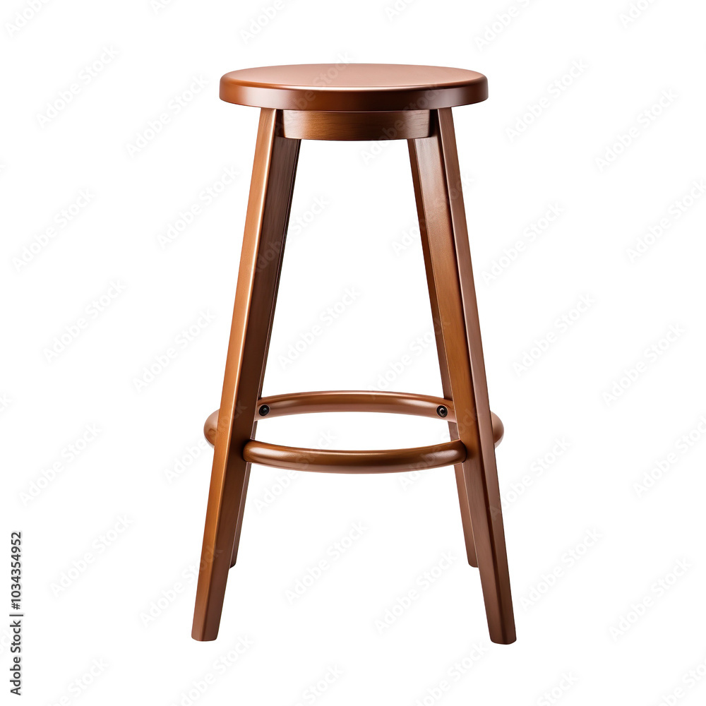 High wooden bar stool isolated on transparent background High wooden bar stool isolated on transparent background