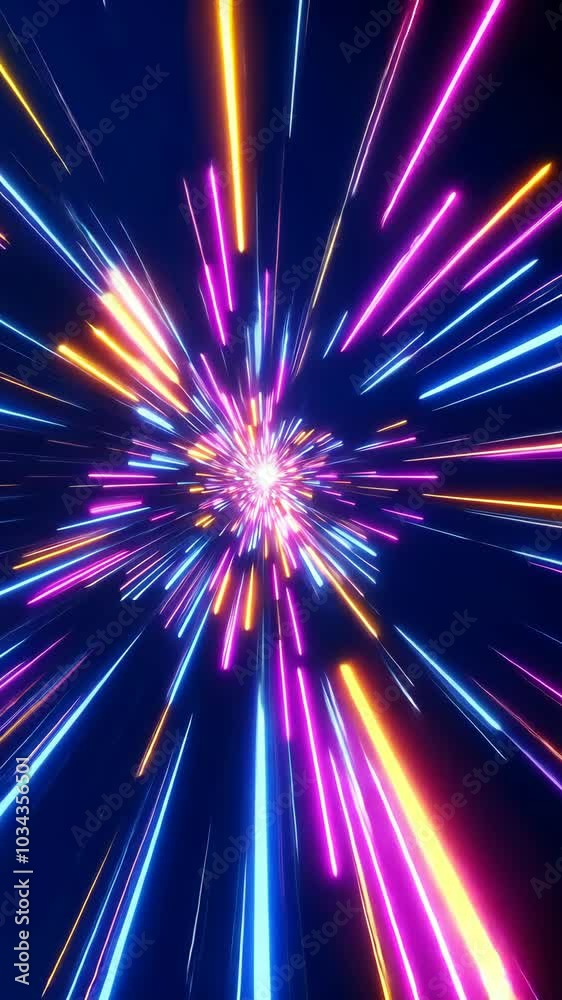 Colorful neon light burst effect, abstract energy Colorful neon light burst effect, abstract energy