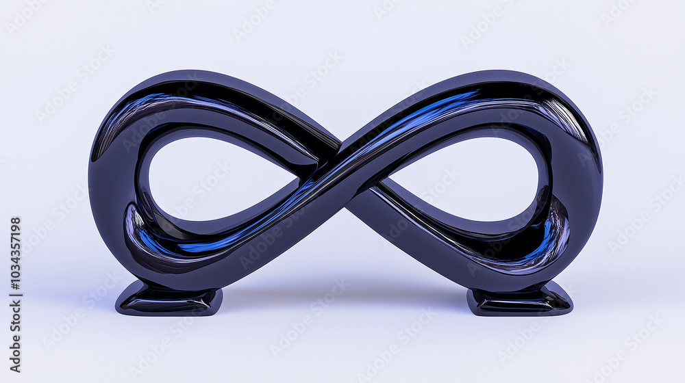 Sleek black infinity symbol on a light background Sleek black infinity symbol on a light background
